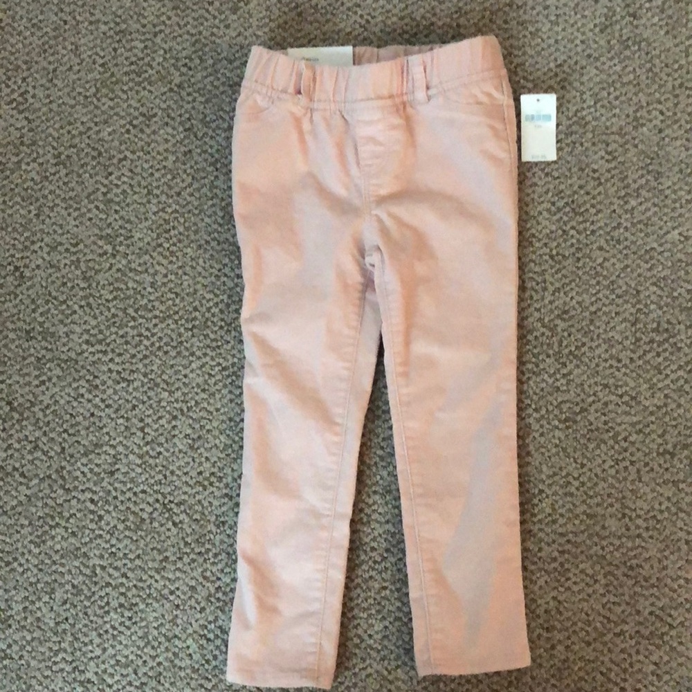Baby girl light pink pull on stretch jeans
